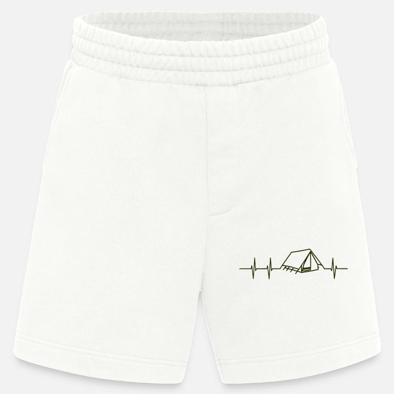 Herzfrequenz Camping - Heavyweight Shorts - made by SPREAD  - OFF WHITE