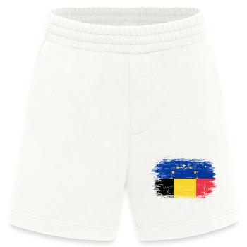 EU Rumänien Flagge Fusion - Heavyweight Shorts - made by SPREAD  - OFF WHITE - Vorne