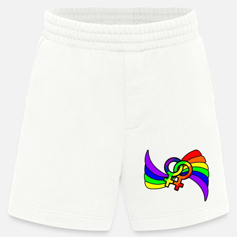 Rainbow lesbies proud logo - Heavyweight Shorts - made by SPREAD  - OFF WHITE