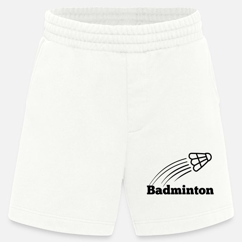 Badmintontext mit hochfliegendem Shuttle - Heavyweight Shorts - made by SPREAD  - OFF WHITE