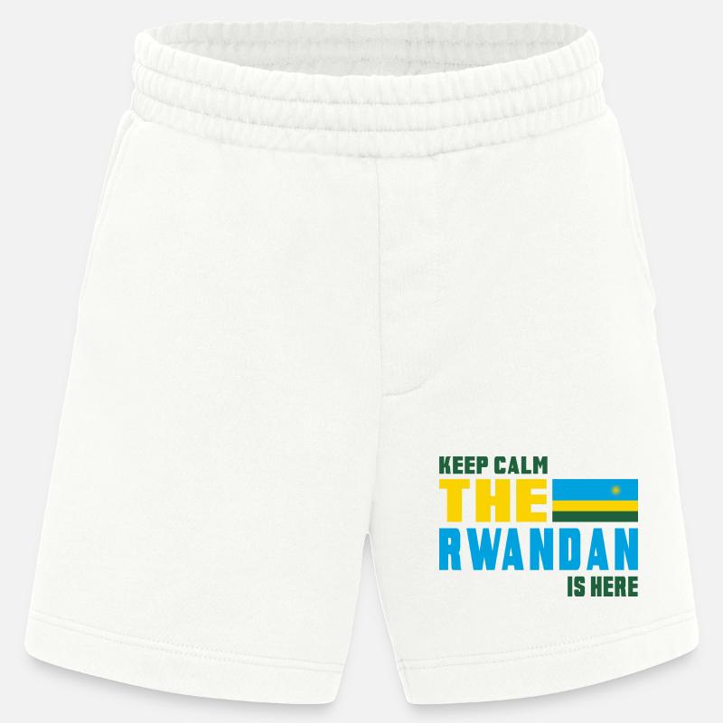 Keep Calm Ruanda Flaggen Design - Heavyweight Shorts - made by SPREAD  - OFF WHITE