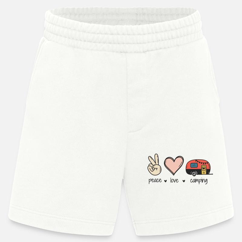 Frieden Liebe Camping - Heavyweight Shorts - made by SPREAD  - OFF WHITE