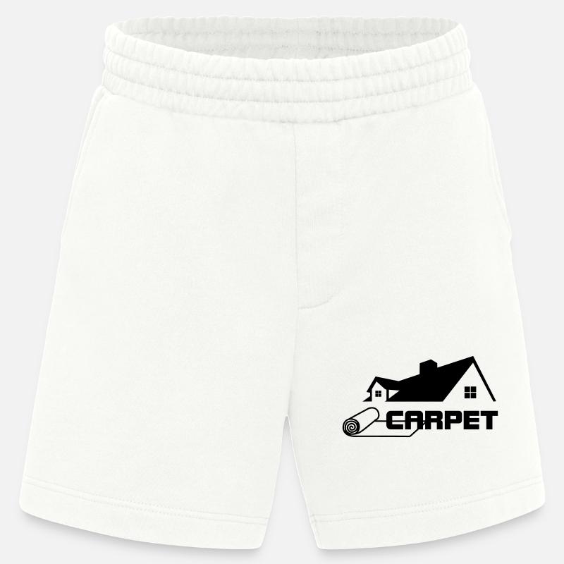 Teppichrollen Logo mit Haus - Heavyweight Shorts - made by SPREAD  - OFF WHITE