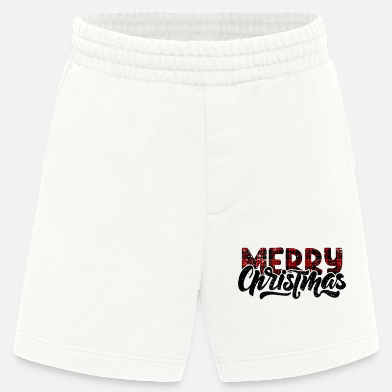 Plaid Glitch Typography - Heavyweight Shorts - made by SPREAD  - OFF WHITE