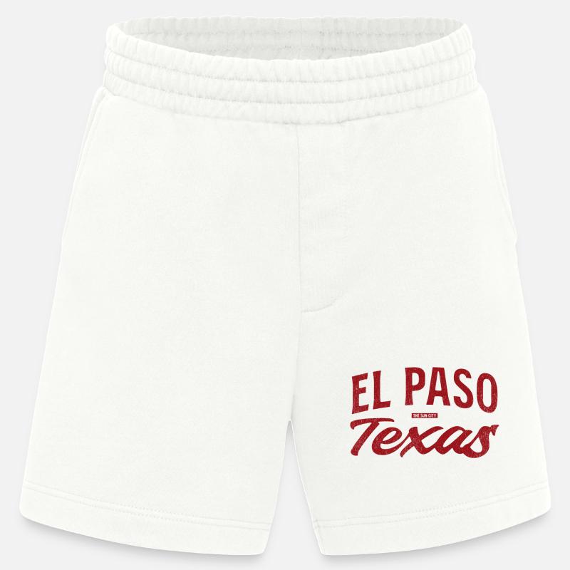 El Paso Texas Retro Script - Heavyweight Shorts - made by SPREAD  - OFF WHITE