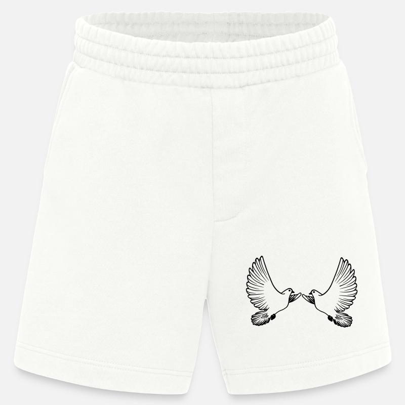 Zwei Tauben transparent - Heavyweight Shorts - made by SPREAD  - OFF WHITE