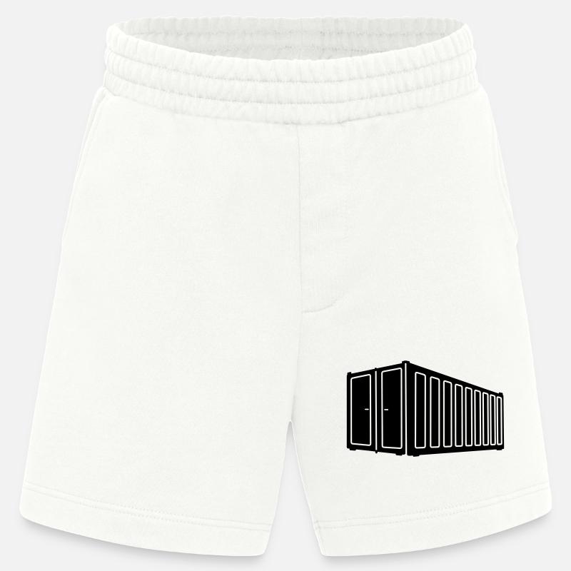 Seecontainer-Schattenbild Logistik-Logo - Heavyweight Shorts - made by SPREAD  - OFF WHITE