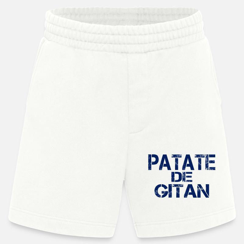 Patate GITAN bleu - Short bio épais fabriqué en UE - OFF WHITE