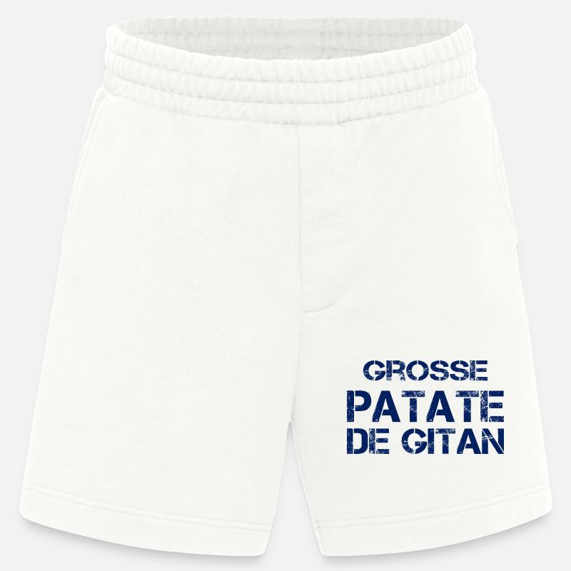 Grosse Patate de Gitan (bleu) - Short bio épais fabriqué en UE - OFF WHITE