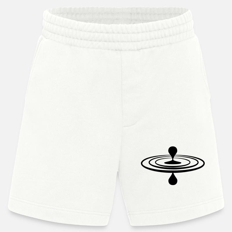 Logo de pleine conscience Drop Water - Short bio épais fabriqué en UE - OFF WHITE