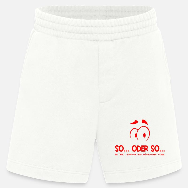 So...Oder So: Hässlicher Vogel - Rot - Heavyweight Shorts - made by SPREAD  - OFF WHITE