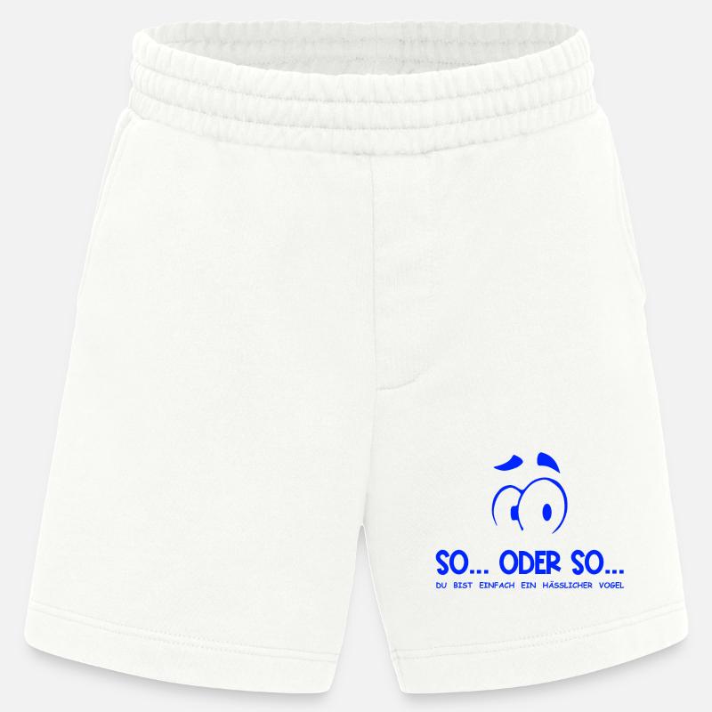 So...Oder So: Hässlicher Vogel - Blau - Heavyweight Shorts - made by SPREAD  - OFF WHITE
