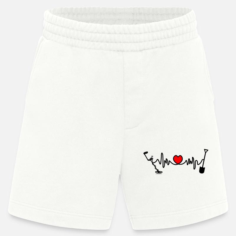 Metalldetektor-Logo mit Herzfrequenz - Heavyweight Shorts - made by SPREAD  - OFF WHITE