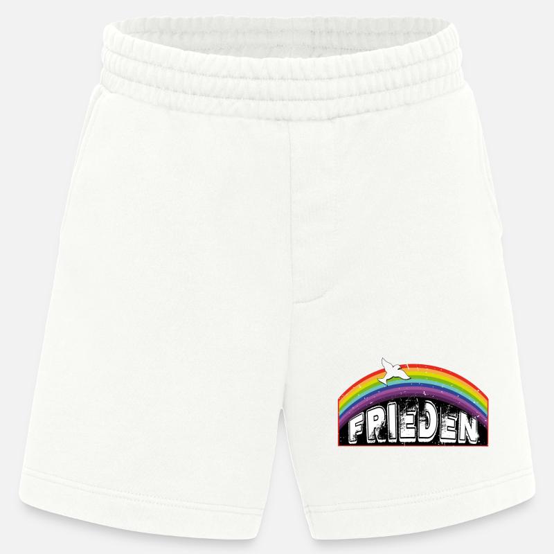 RAINBOW Regenbogen FRIEDEN - Heavyweight Shorts - made by SPREAD  - OFF WHITE
