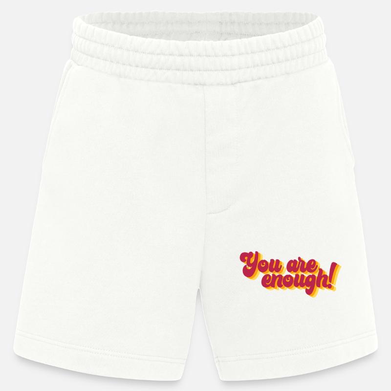 Motivierender Spruch mit 3D-Effekt - Heavyweight Shorts - made by SPREAD - OFF WHITE