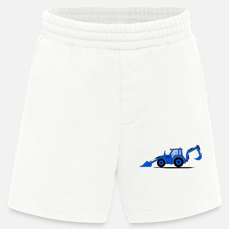 Traktor Bagger Baggerschlepper Blau - Heavyweight Shorts - made by SPREAD  - OFF WHITE