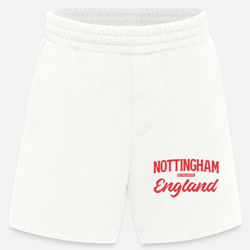 Nottingham England Script - Heavyweight Shorts - made by SPREAD  - OFF WHITE