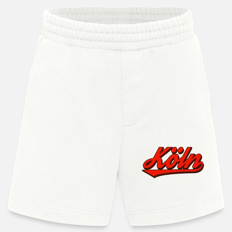 Cologne Retro Script Logo Red - Heavyweight Shorts - made by SPREAD  - OFF WHITE