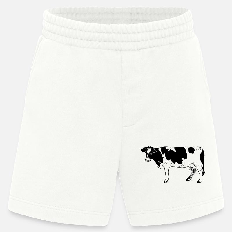 Kuh schwarzpelzig, Milchrasse - Heavyweight Shorts - made by SPREAD - OFF WHITE