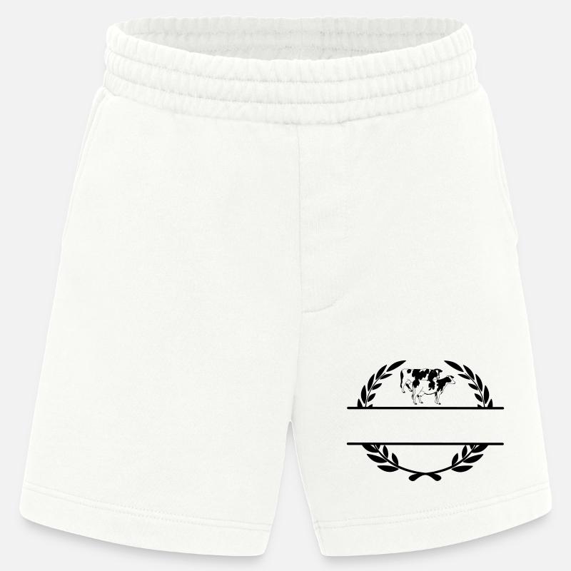 Monogramm Milchkühe - Heavyweight Shorts - made by SPREAD  - OFF WHITE