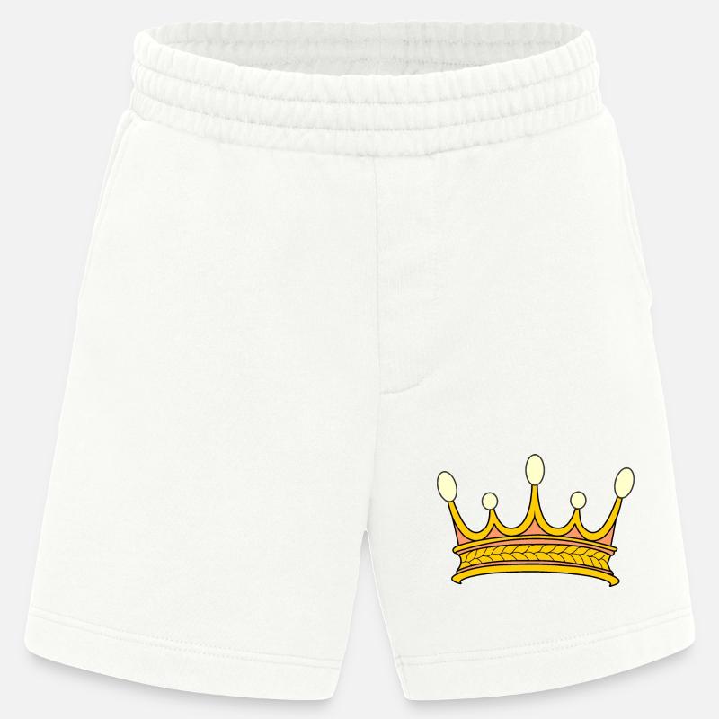 Couronne d’or avec cinq perles. - Short bio épais fabriqué en UE - OFF WHITE