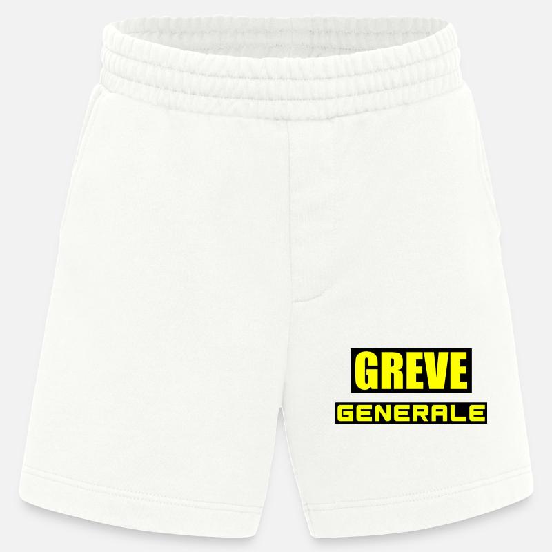 Grève générale - Short bio épais fabriqué en UE - OFF WHITE
