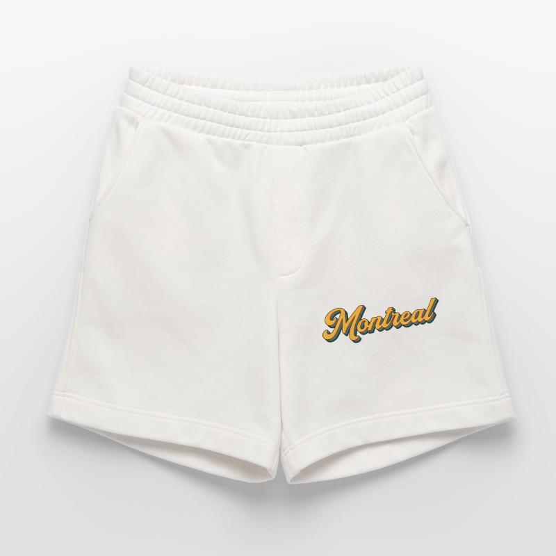 Montreal Retro Script Multicolor Shadow Heavyweight Shorts - made by SPREAD 