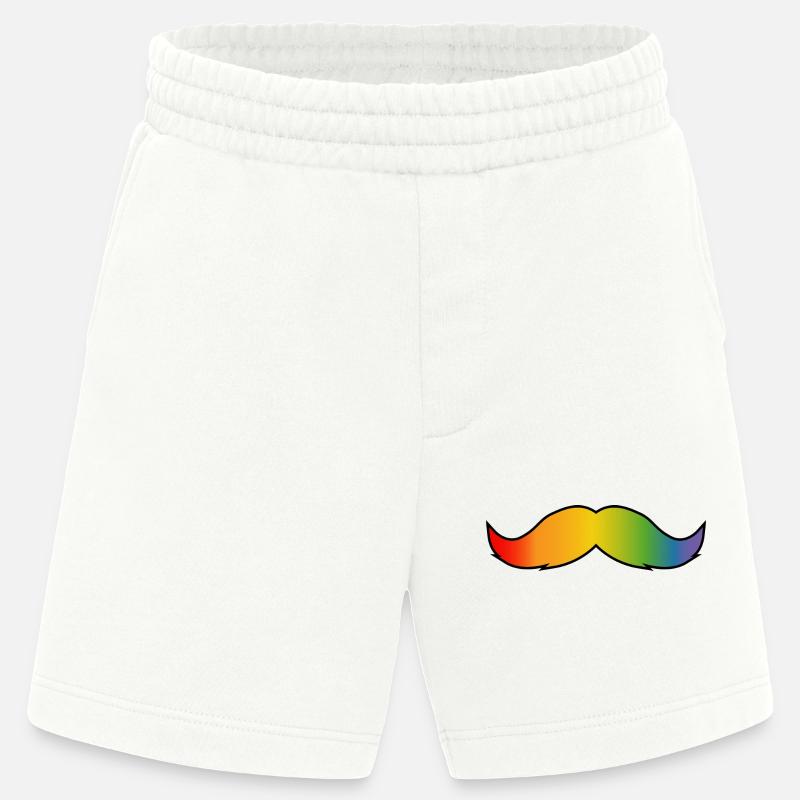 Regenbogen Bart queer schwarz - Heavyweight Shorts - made by SPREAD  - OFF WHITE