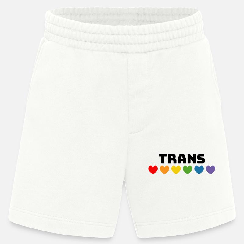 Cuore arcobaleno trans nero - Pantaloncini ecologici Heavyweight Made in UE - OFF WHITE