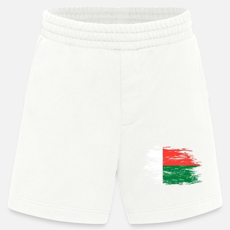 Drapeau de Madagascar utilisé - Short bio épais fabriqué en UE - OFF WHITE