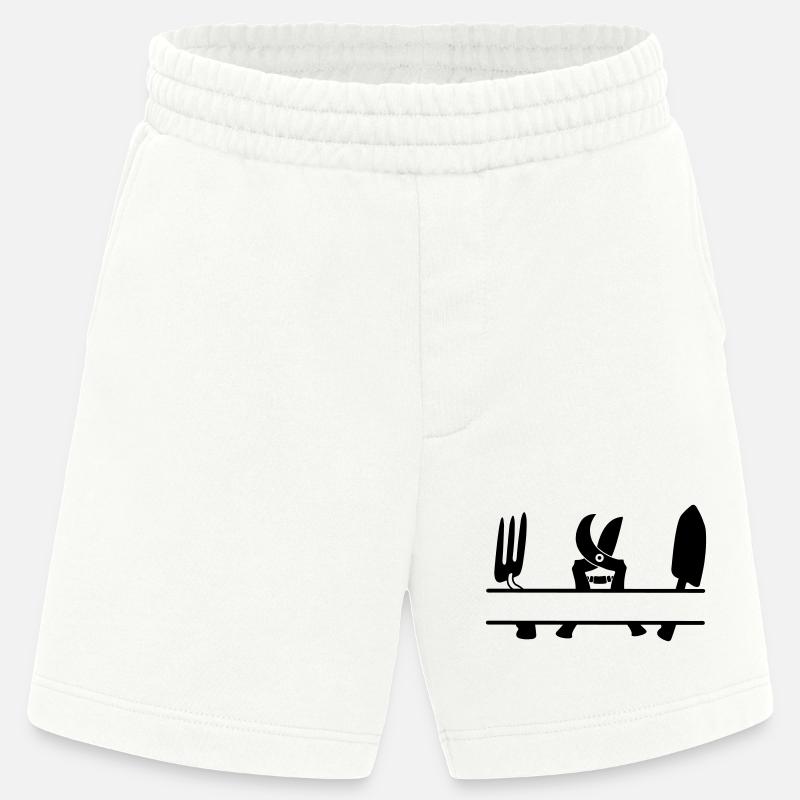 Bannière de texte de l’outil jardinier - Short bio épais fabriqué en UE - OFF WHITE