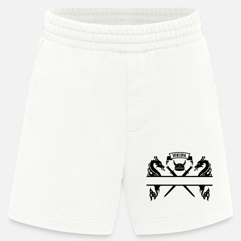 Wikinger-Namensschild zwei Schwerter, Helm - Heavyweight Shorts - made by SPREAD  - OFF WHITE
