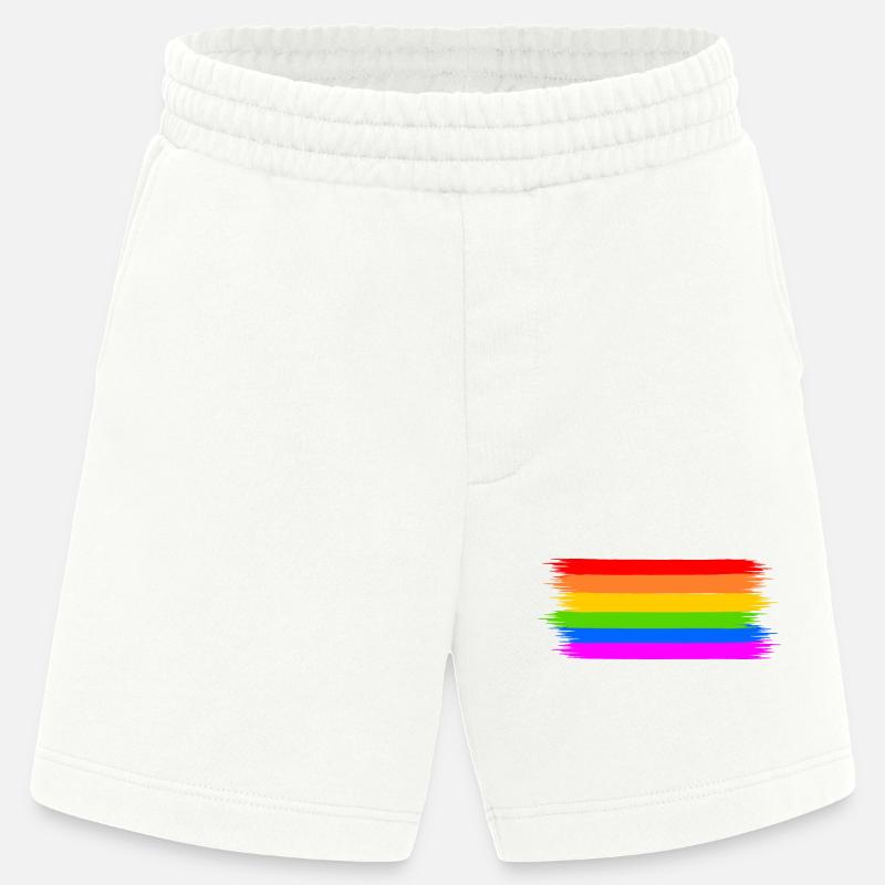 Regenbogen Regenbogenfahne - Heavyweight Shorts - made by SPREAD  - OFF WHITE