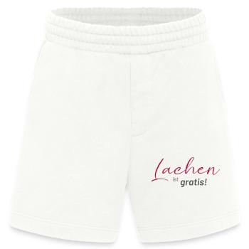 positive Sprüche - Lachen ist gratis - Heavyweight Shorts - made by SPREAD  - OFF WHITE - Vorne