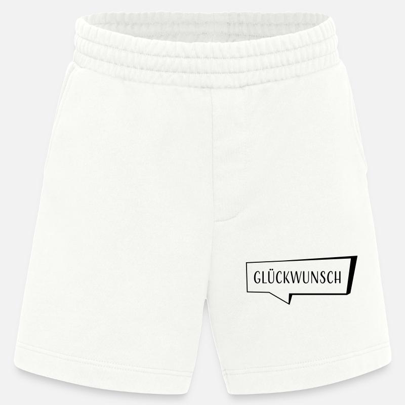 Speech bubble congratulations - Heavyweight Shorts - made by SPREAD  - OFF WHITE