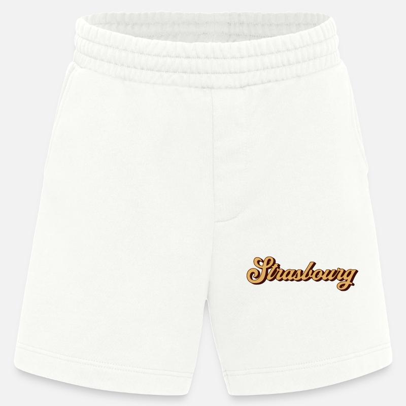 Strasbourg Script Souvenir - Heavyweight Shorts - made by SPREAD  - OFF WHITE