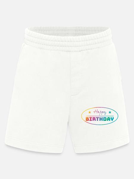 Tshirt happy birthday oval bunt - Heavyweight Shorts - made by SPREAD - OFF WHITE