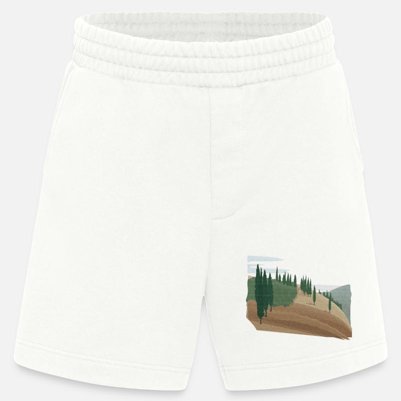 Pinienwald Hügellandschaft mit Struktur (modific.) - Heavyweight Shorts - made by SPREAD  - OFF WHITE
