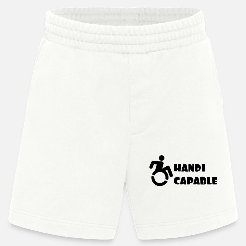 Rollstuhlkompetenz, Behindertenhumor # - Heavyweight Shorts - made by SPREAD  - OFF WHITE