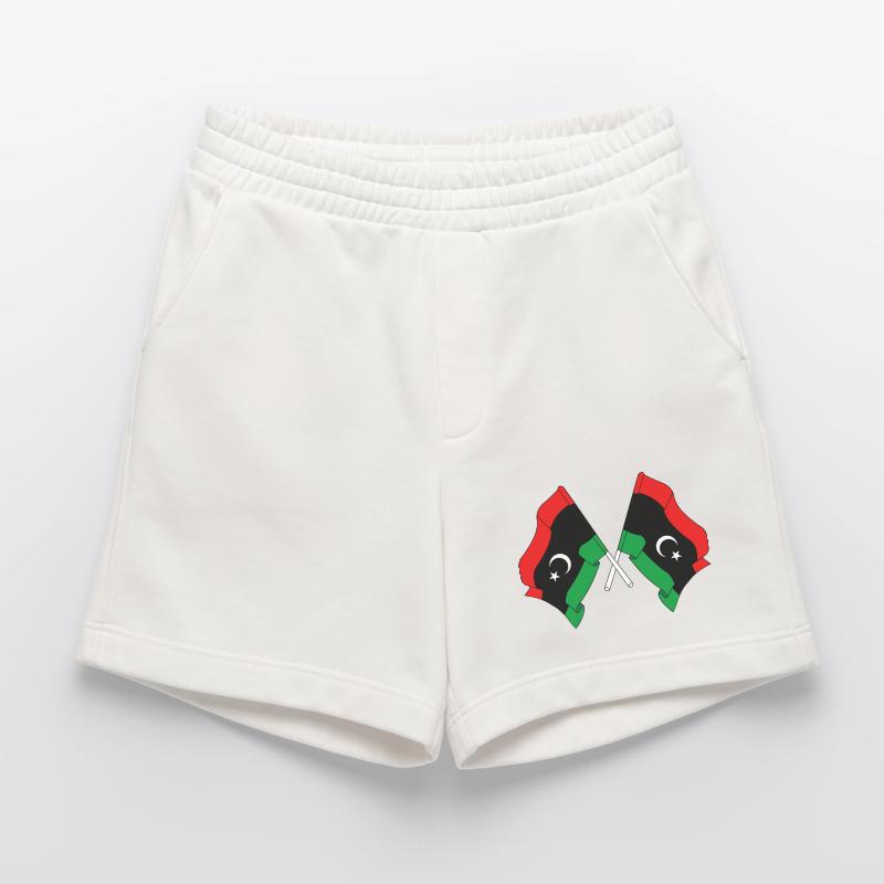 Two flags Libya Heavyweight Shorts - made by SPREAD 