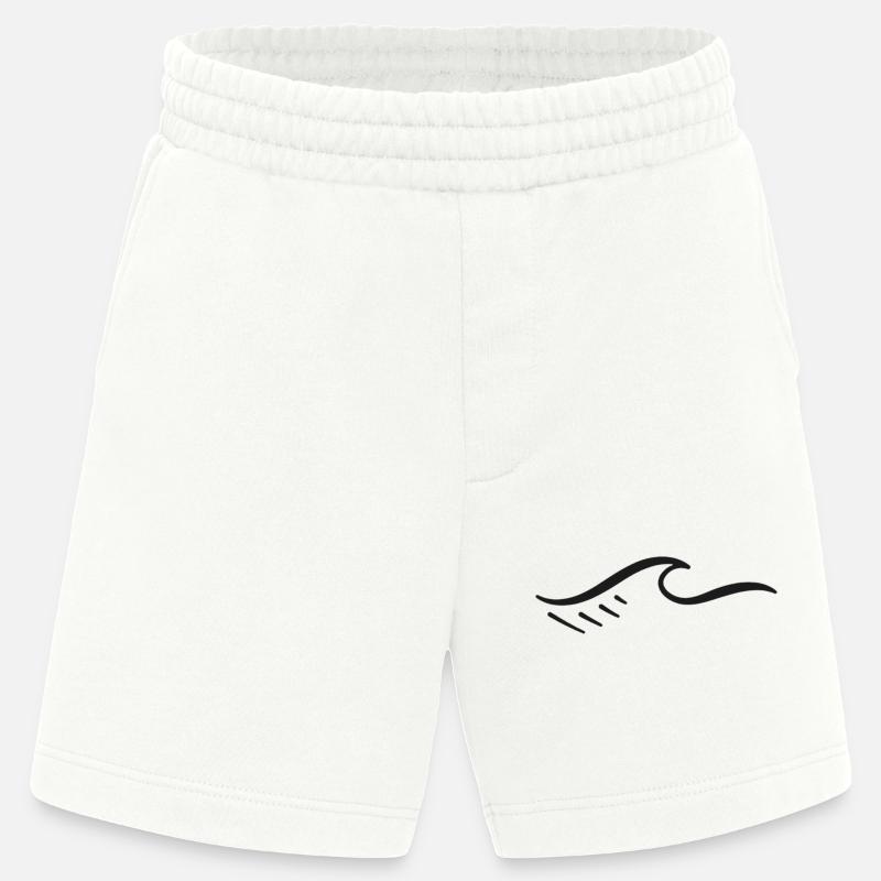 Abstract Geometric Wave Pattern - Heavyweight Shorts - made by SPREAD  - OFF WHITE