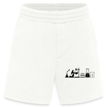Laboratory with jars, microscope and tubes - Heavyweight Shorts - made by SPREAD  - OFF WHITE - Front