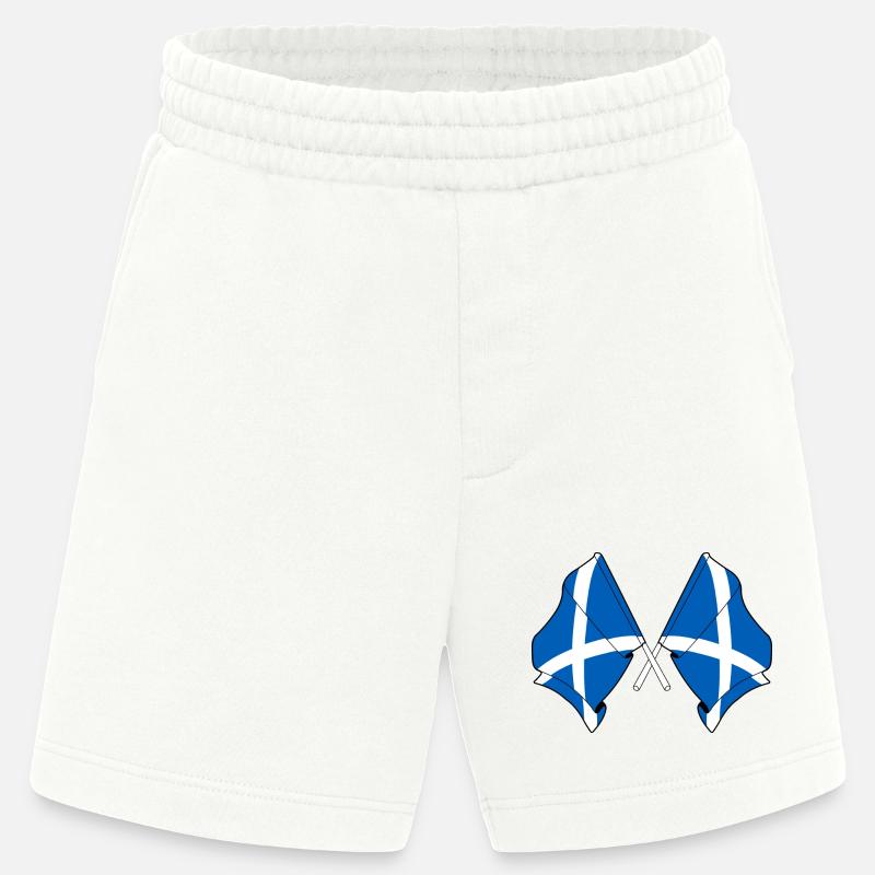 Deux drapeaux croisés de l’Ecosse - Short bio épais fabriqué en UE - OFF WHITE