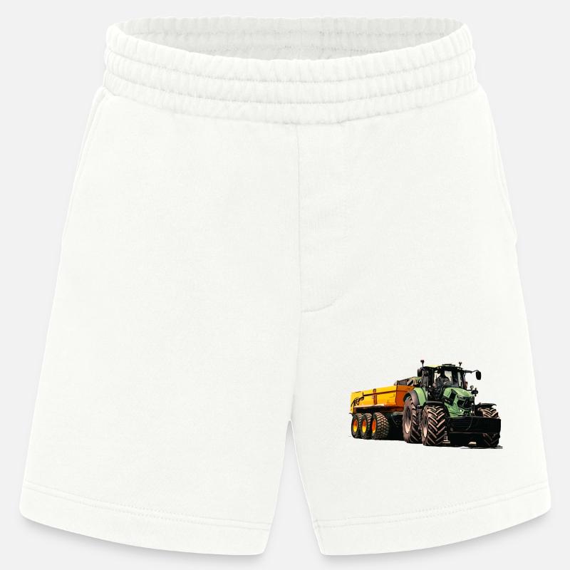 Traktor mit Anhänger Kipper - Heavyweight Shorts - made by SPREAD - OFF WHITE