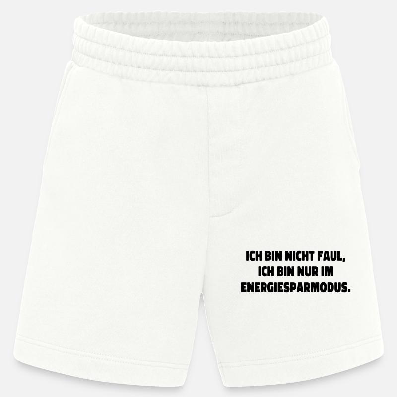 ich bin nicht faul statement spruch - Heavyweight Shorts - made by SPREAD  - OFF WHITE