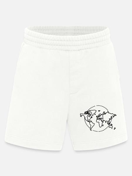 World Map Sketch - Heavyweight Shorts - made by SPREAD - OFF WHITE