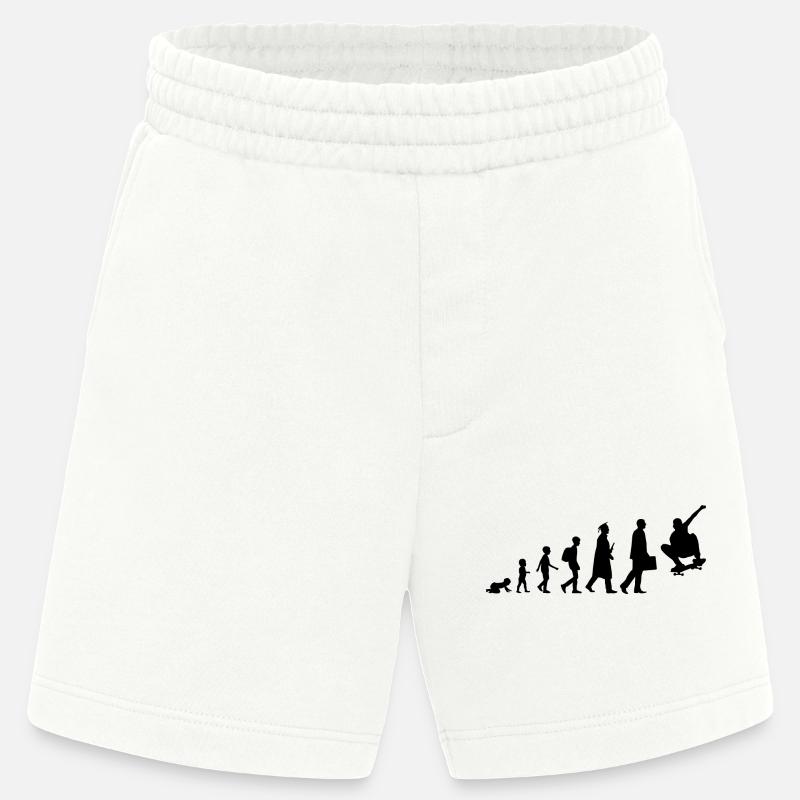 Skateboarder Evolution - Heavyweight Shorts - made by SPREAD  - OFF WHITE