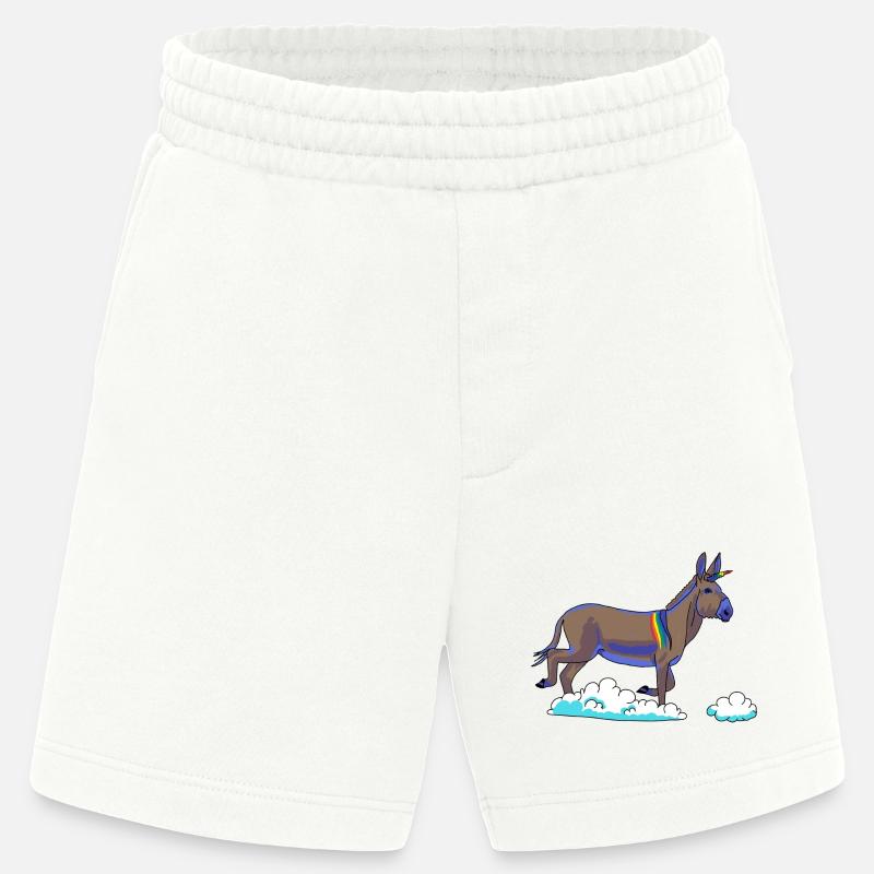 Regenbogen-Einhorn auf Wolken - Heavyweight Shorts - made by SPREAD  - OFF WHITE