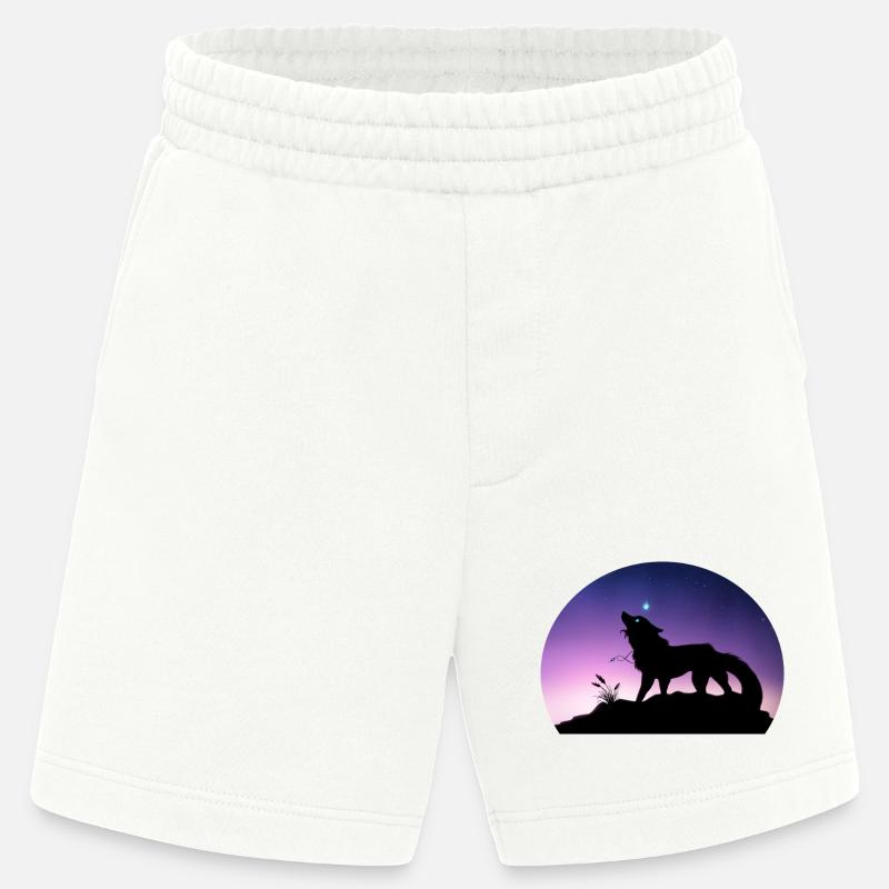 Die Reise eines Sternenwolfs - Silouhette Nocturne - Heavyweight Shorts - made by SPREAD  - OFF WHITE