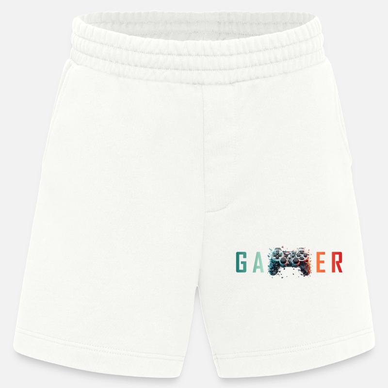 Gamer Schriftzug bunt Controller Splatter - Heavyweight Shorts - made by SPREAD  - OFF WHITE